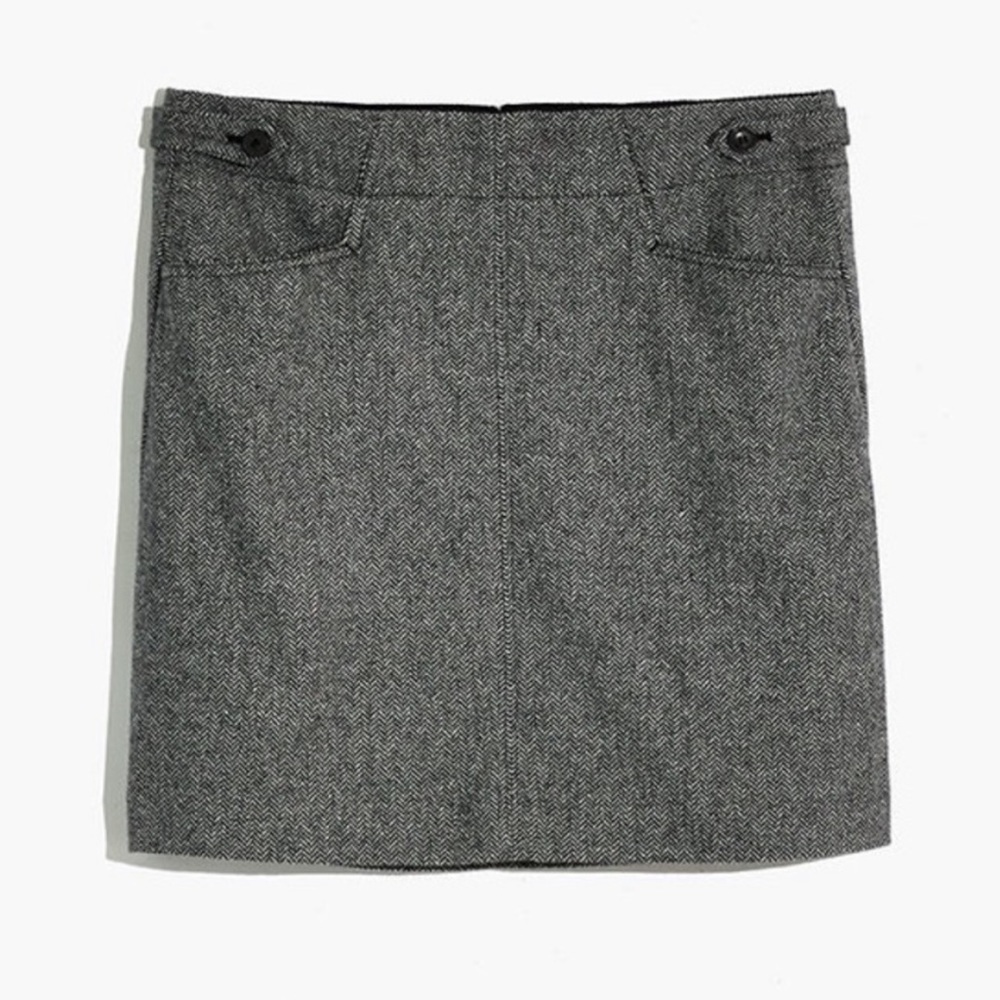 Madewell Pencil Skirt - Herringbone Grey